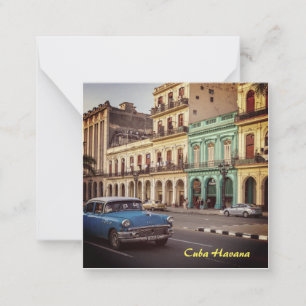 Cuba Havana Vintage Classic Car Cityscape Card