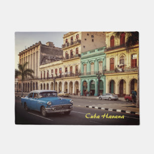 Cuba Havana Vintage Classic Car Cityscape Doormat