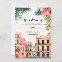 Cuba Havana Wedding Invitation destination wedding