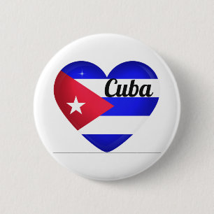 Cuba Heart Flag 6 Cm Round Badge