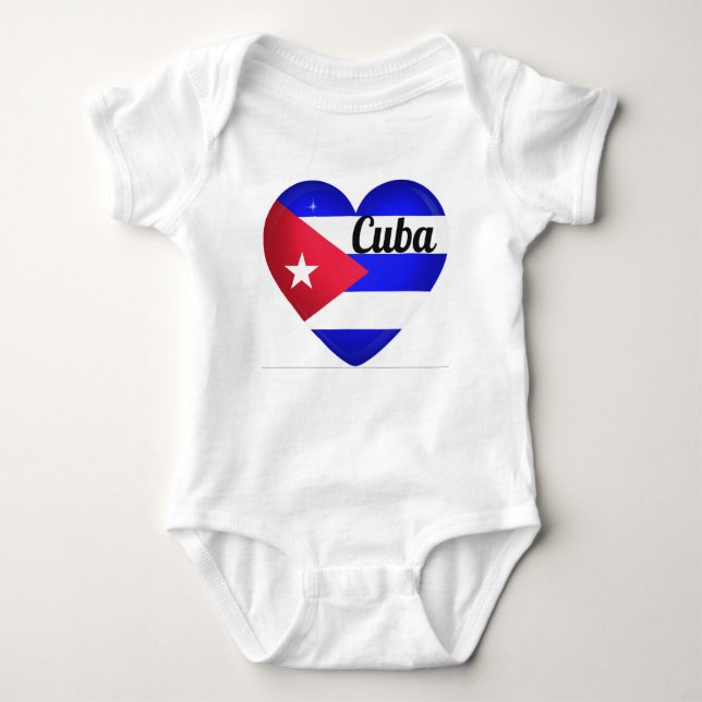 Cuba Heart Flag Baby Bodysuit (Front)