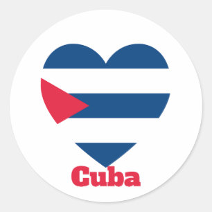 Cuba Heart Flag  Classic Round Sticker