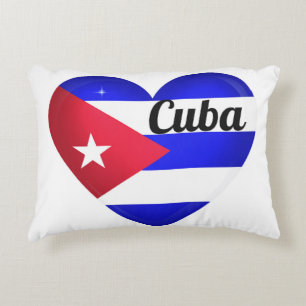 Cuba Heart Flag Decorative Cushion
