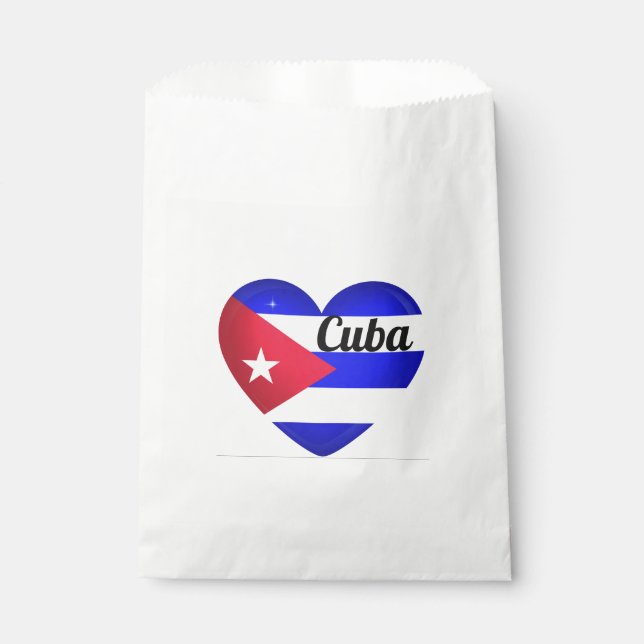 Cuba Heart Flag Favour Bags (Front)