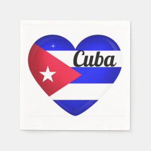 Cuba Heart Flag Napkin