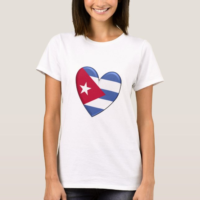 Cuba Heart Flag T-shirt (Front)