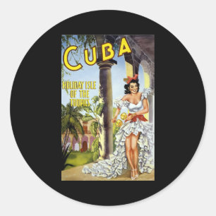 Cuba Holiday Isle Of The Tropics Classic Round Sticker