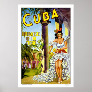 Cuba - Holiday Isle Vintage Travel Poster