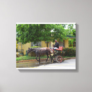 Cuba Horse Drawn Cart Canvas Print
