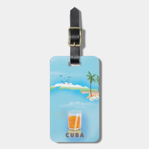 Cuba Illustrated map travel poster Luggage Tag