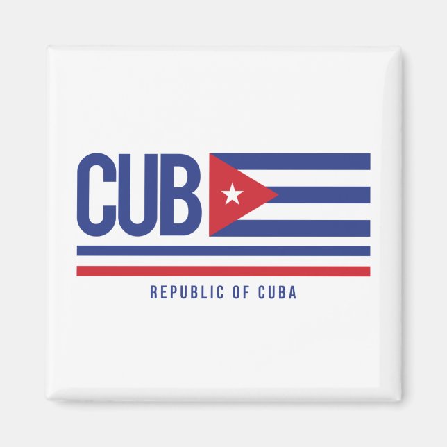 Cuba ISO Code Alpha 3 design Magnet (Front)