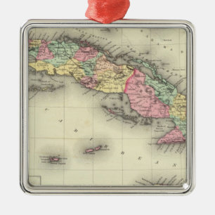 Cuba, Jamaica And Puerto Rico Metal Tree Decoration