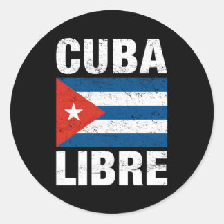 Cuba Libre Free Cuba Cuban Flag Classic Round Sticker