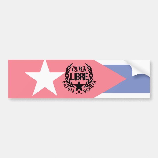 Cuba Libre Motto Laurels Bumper Sticker (Front)