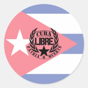 Cuba Libre Motto Laurels Classic Round Sticker