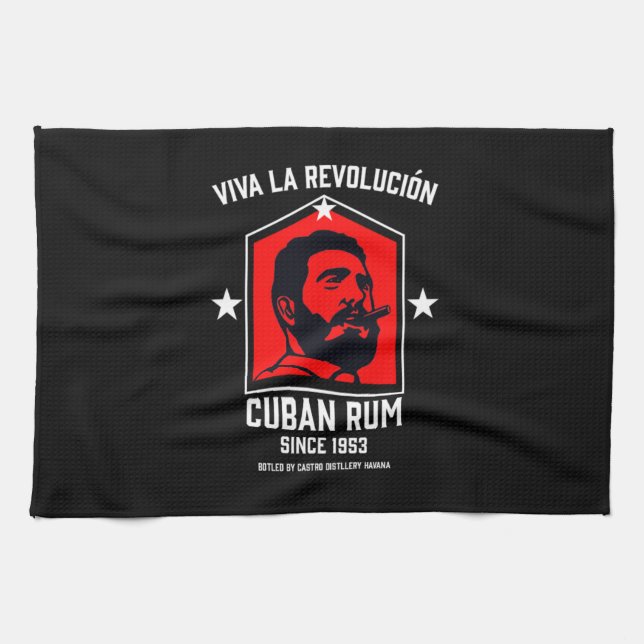 Cuba Libre Rum Drinkers Revolution  Tea Towel (Horizontal)