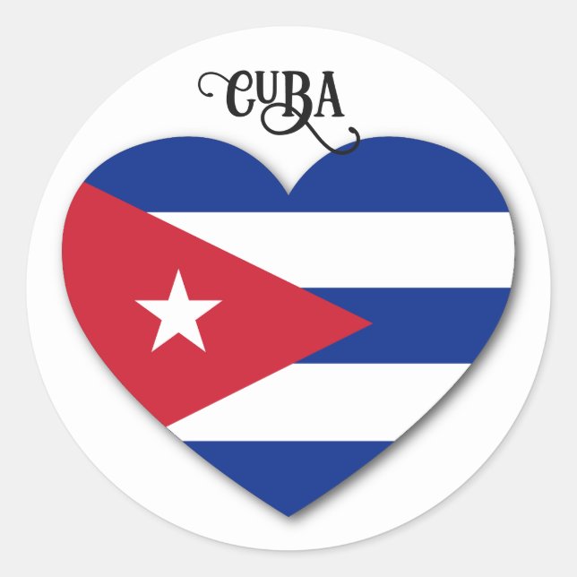 Cuba Love Classic Round Sticker (Front)