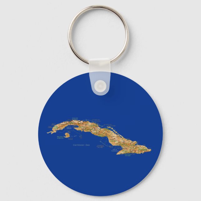 Cuba Map Keychain (Front)