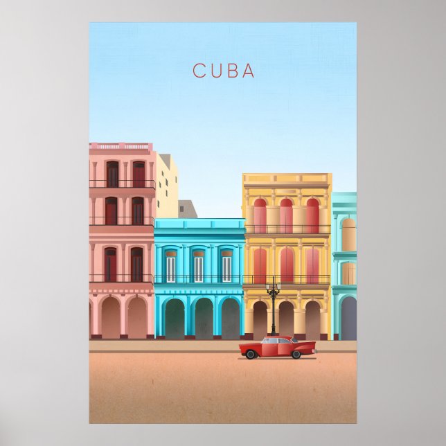 Cuba Minimal Travel Poster (Front)
