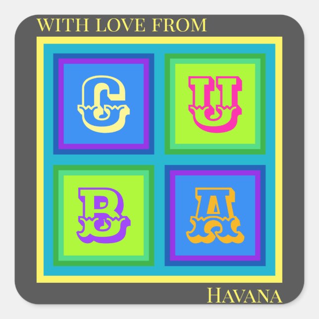 Cuba modern colourful sticker (Front)