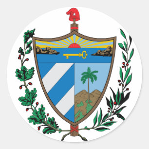 Cuba Official Coat Of Arms Heraldry Symbol Classic Round Sticker