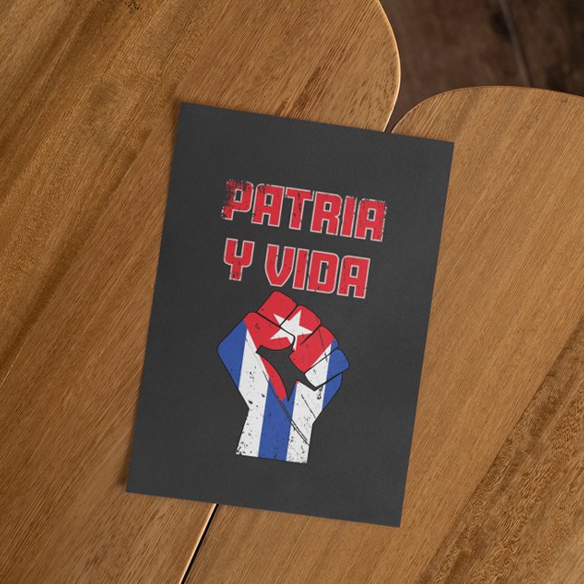 Cuba Patria Y Vida Cuban Flag Postcard (cuba patria y vida national flag postcard)