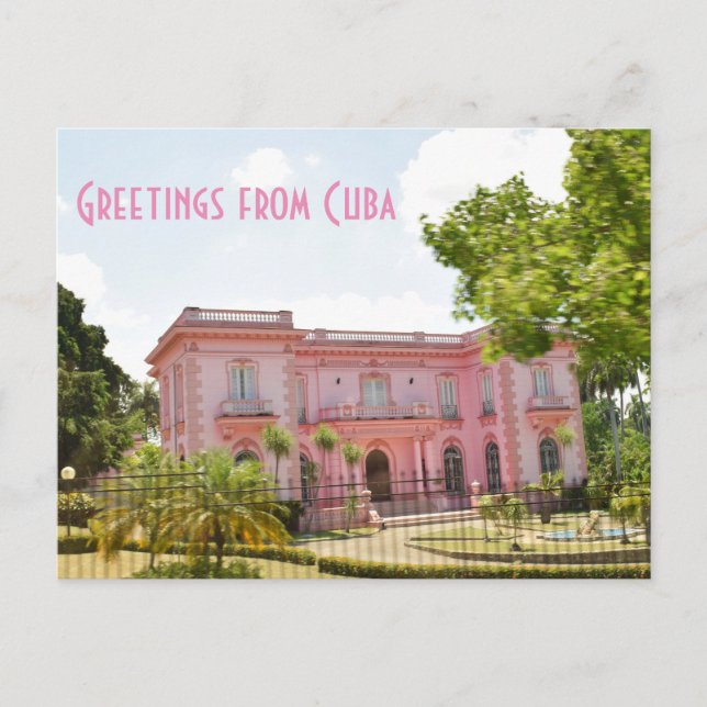 Cuba Pink Mansion Postcard (Front)