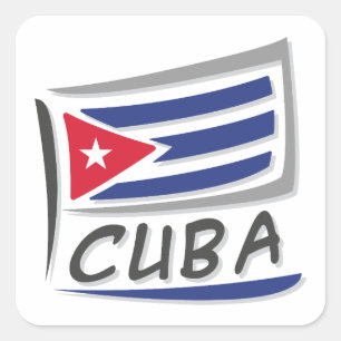 Cuba Pride X Flag Square Sticker
