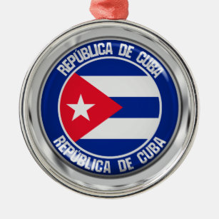 Cuba Round Emblem Metal Tree Decoration