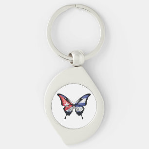 Cuba Swallowtail Butterfly Flag Sticker Key Ring
