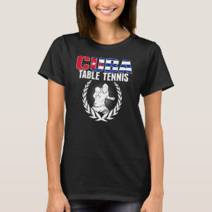 Cuba Table Tennis Cuban Ping Pong Supporter Spor T-Shirt