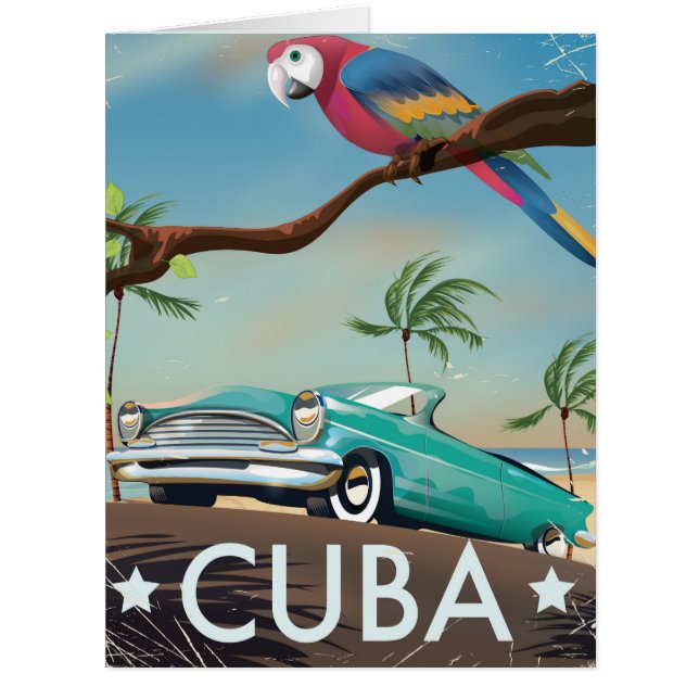 Cuba vintage retro Travel print (Front)