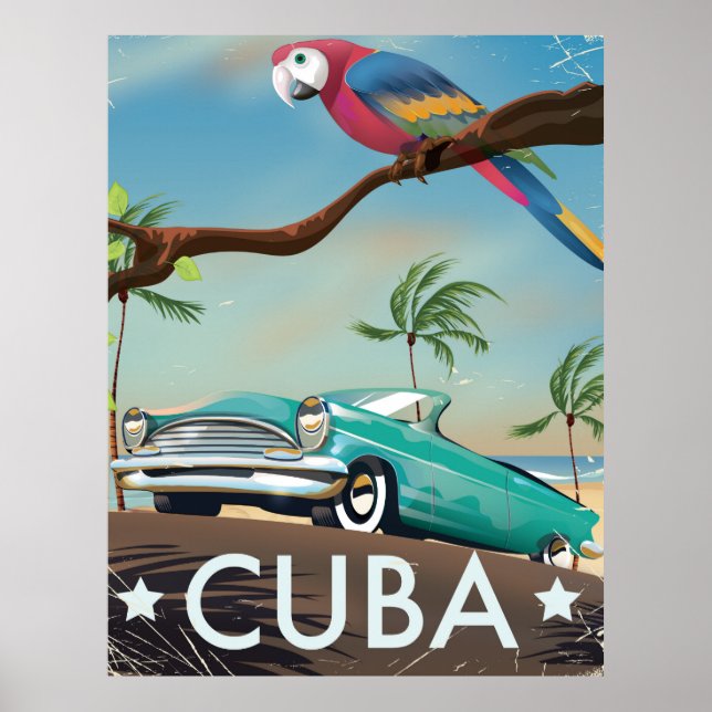 Cuba vintage retro travel print (Front)