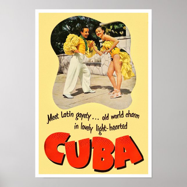 Cuba vintage travel poster (Front)