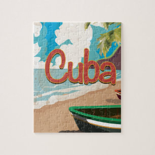 Cuba Vintage Travel Poster Jigsaw Puzzle