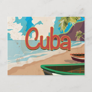 Cuba Vintage Travel Poster Postcard
