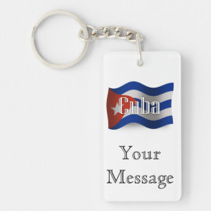 Cuba Waving Flag Key Ring