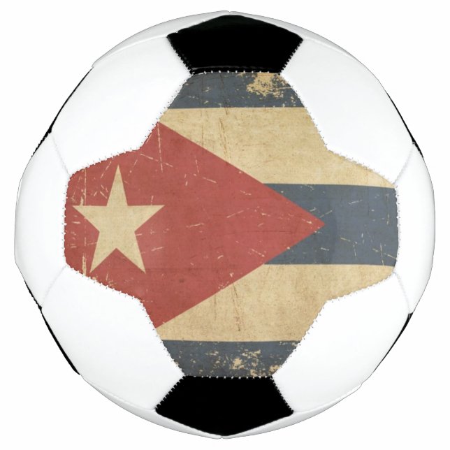 Cuban Aged Flat Flag Soccer Ball (Front)
