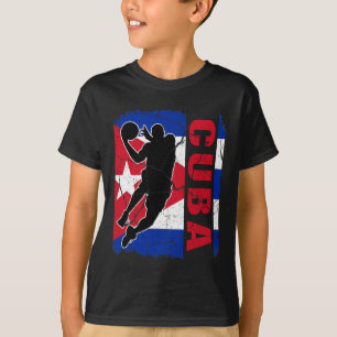 Cuban Basketball Player Cuba Flag Basketball Fans T-Shirt