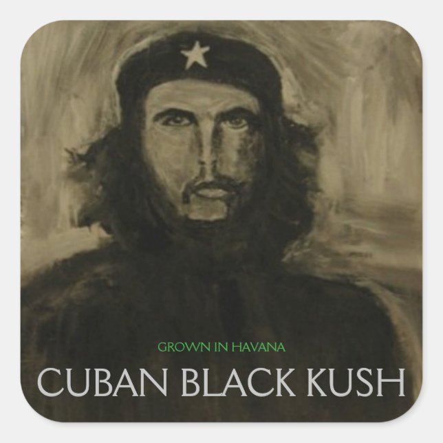 CUBAN BLACK KUSH SQUARE STICKER (Front)