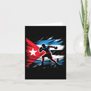 Cuban Boxing Champion Fighter Flag Art  Card