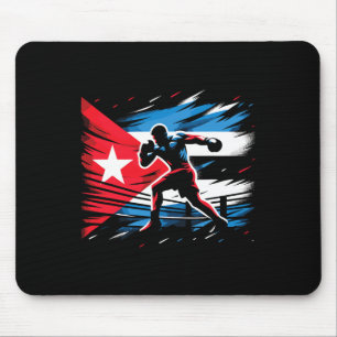 Cuban Boxing Champion Fighter Flag Art Mouse Pad