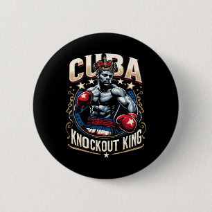 Cuban Boxing Knockout King Cuba Crown 6 Cm Round Badge