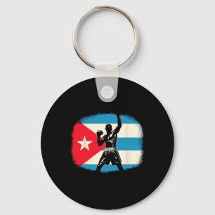 Cuban Boxing Power With Flag Pride Key Ring