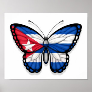 Cuban Butterfly Flag Poster
