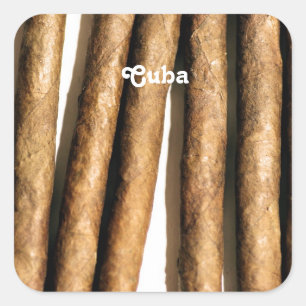 Cuban Cigars Square Sticker