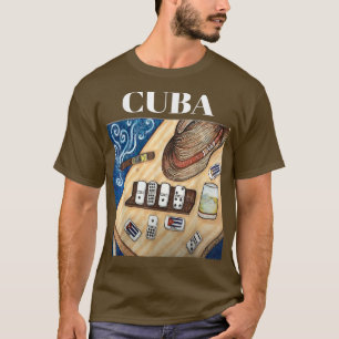 Cuban Dominos Cigar Fedora Hat Funny CubaGift  T-Shirt