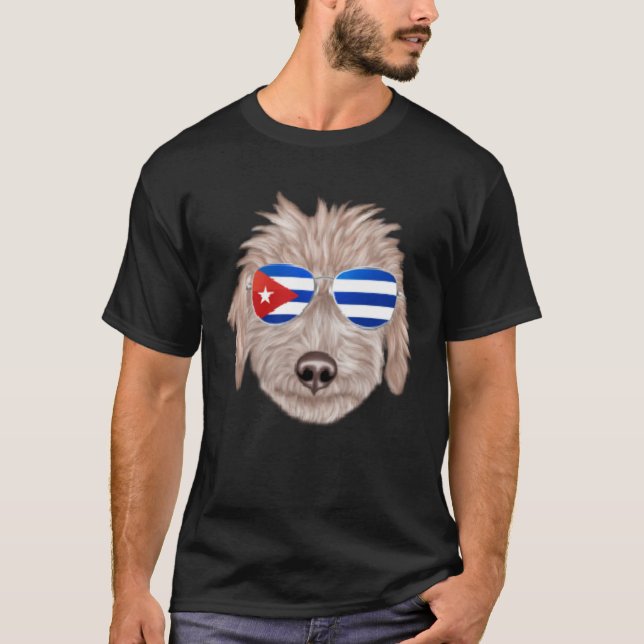 Cuban Flag Bedlington Terrier Dog Cuba Pocket T-Shirt (Front)