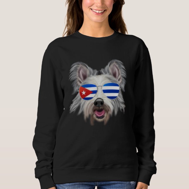 Cuban Flag Berger Picard Dog Cuba Pocket Sweatshirt (Front)