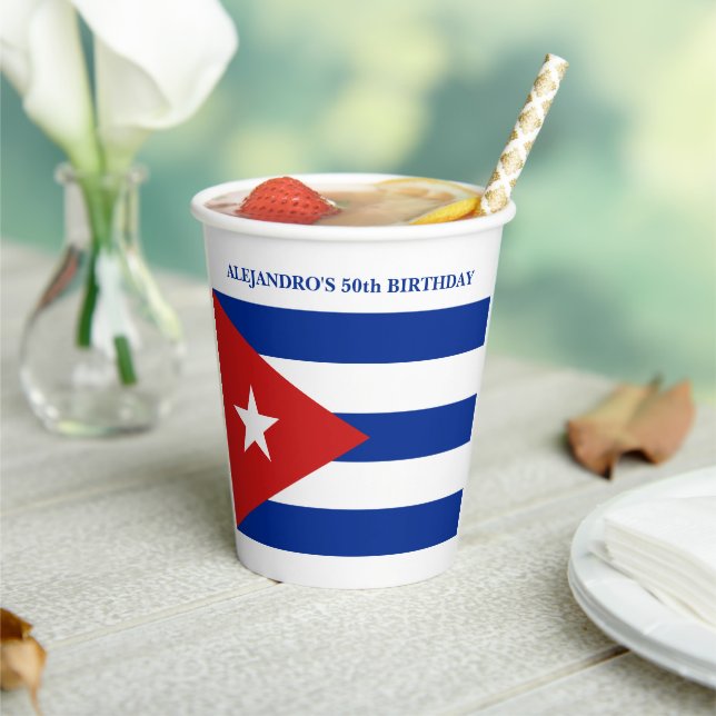 Cuban Flag Birthday Party Paper Cups (Insitu)